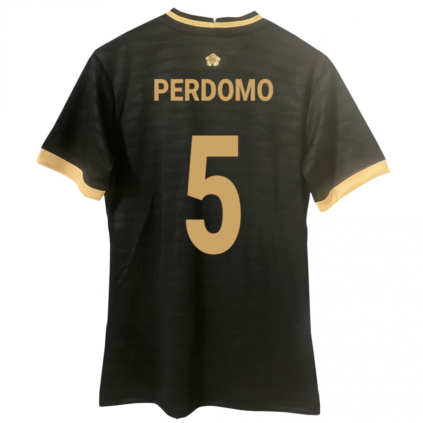 Kids Football Panama Reyniel Perdomo #5 Black Away Jersey 24-26 T-Shirt Canada