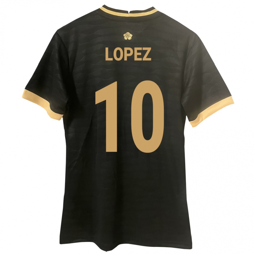 Kids Football Panama Ovidio Lopez #10 Black Away Jersey 24-26 T-Shirt Canada