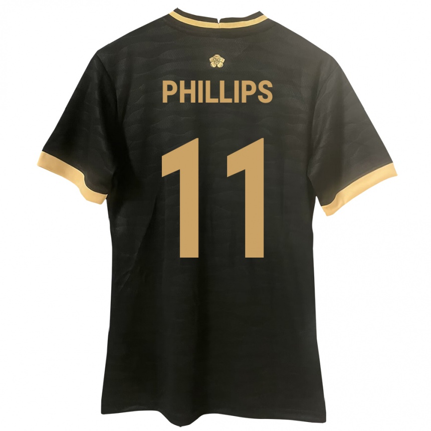 Kids Football Panama Ricardo Phillips #11 Black Away Jersey 24-26 T-Shirt Canada