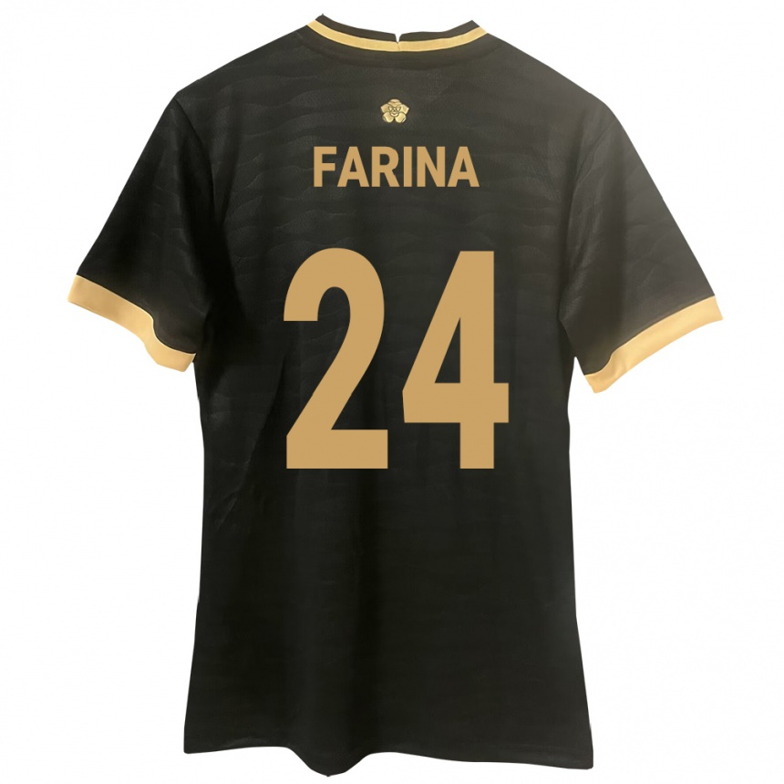 Kids Football Panama Edgardo Fariña #24 Black Away Jersey 24-26 T-Shirt Canada