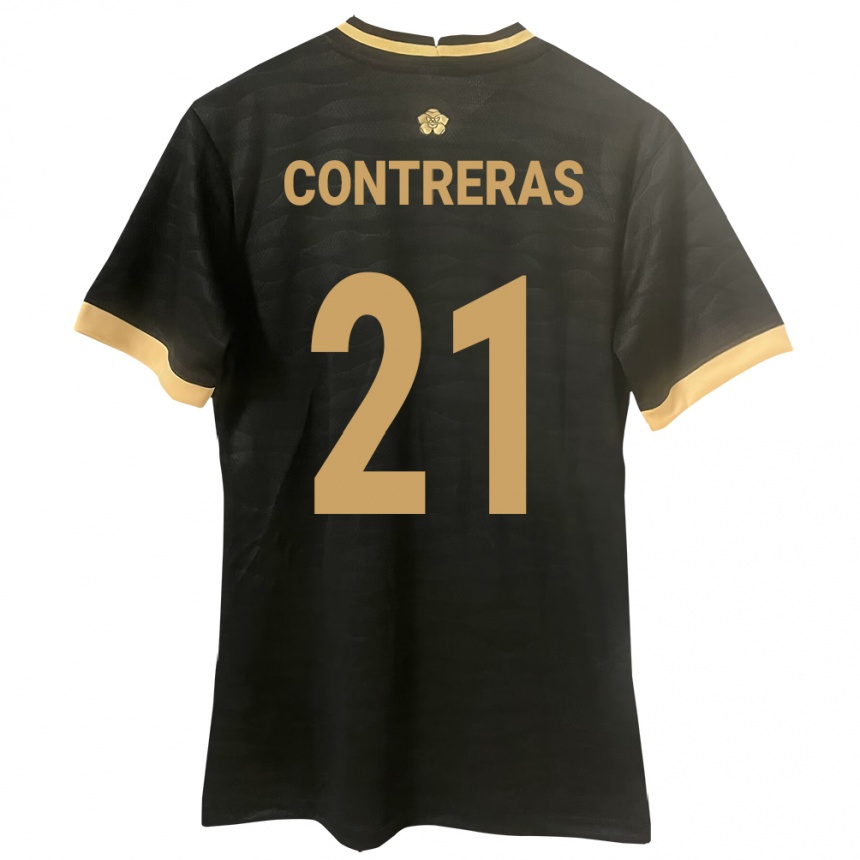 Kids Football Panama Davis Contreras #21 Black Away Jersey 24-26 T-Shirt Canada