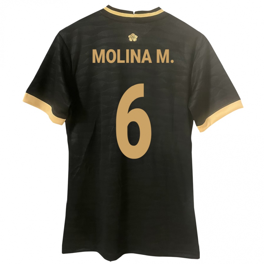 Kids Football Panama Mariana Molina #6 Black Away Jersey 24-26 T-Shirt Canada