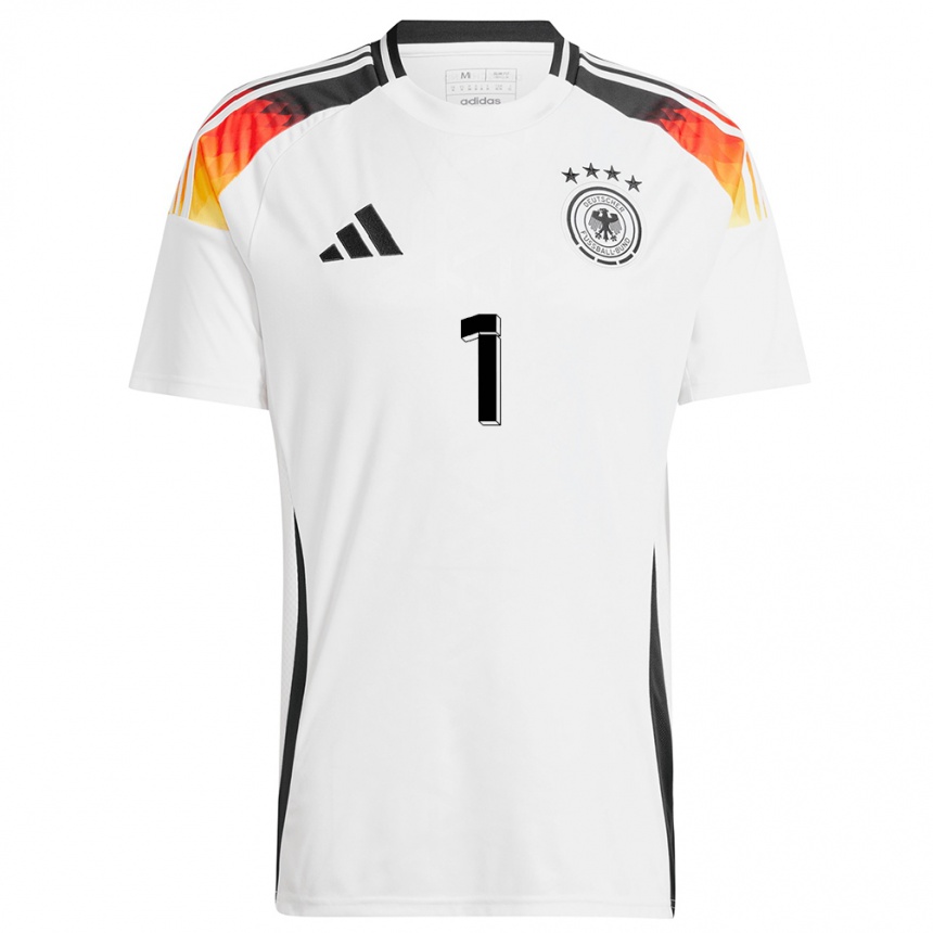 Men Football Germany Manuel Neuer #1 White Home Jersey 24-26 T-Shirt Canada