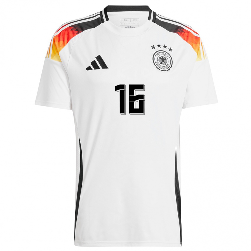 Men Football Germany Lukas Klostermann #16 White Home Jersey 24-26 T-Shirt Canada