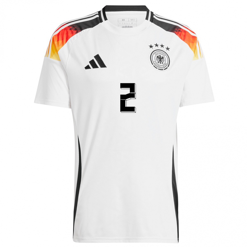 Men Football Germany Kilian Fischer #2 White Home Jersey 24-26 T-Shirt Canada