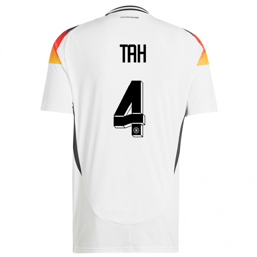 Men Football Germany Jonathan Tah #4 White Home Jersey 24-26 T-Shirt Canada