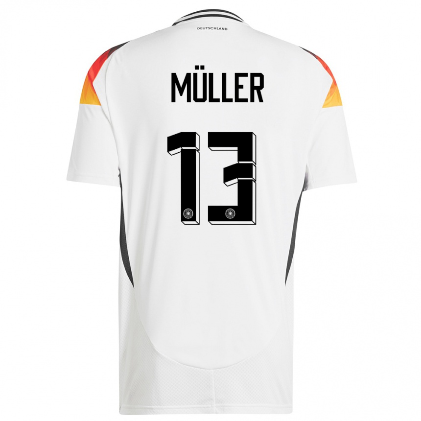 Men Football Germany Thomas Muller #13 White Home Jersey 24-26 T-Shirt Canada