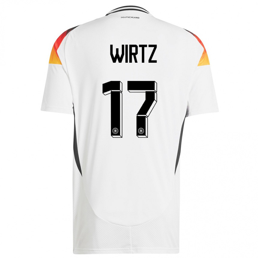 Men Football Germany Florian Wirtz #17 White Home Jersey 24-26 T-Shirt Canada