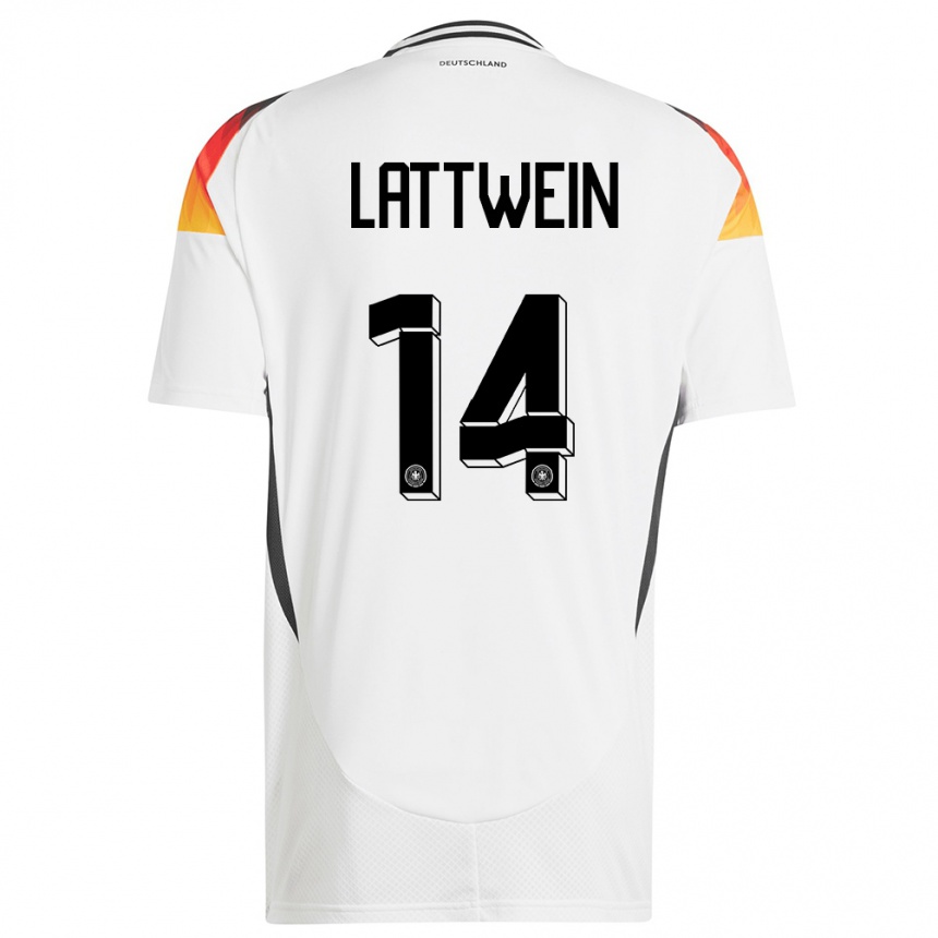 Men Football Germany Lena Lattwein #14 White Home Jersey 24-26 T-Shirt Canada