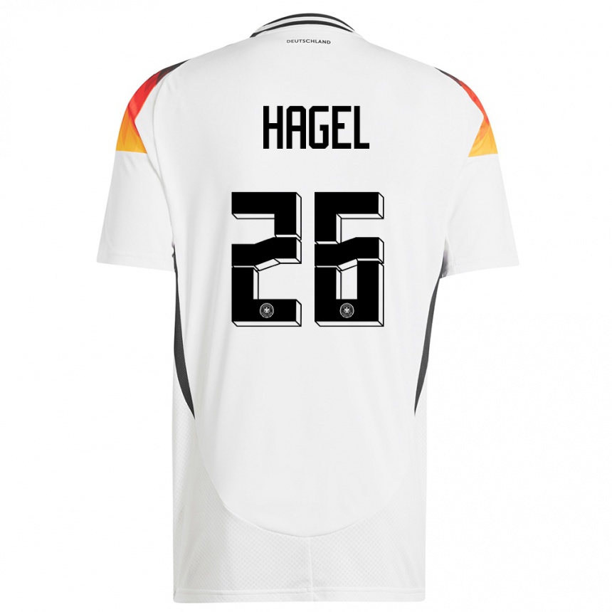 Men Football Germany Chantal Hagel #26 White Home Jersey 24-26 T-Shirt Canada