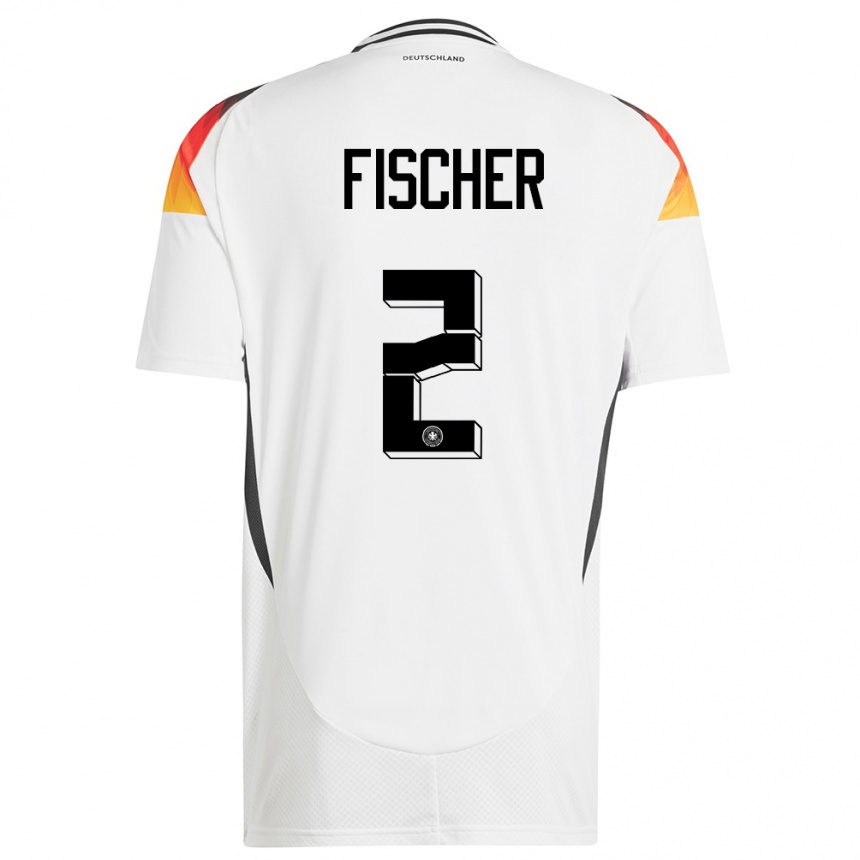 Men Football Germany Kilian Fischer #2 White Home Jersey 24-26 T-Shirt Canada