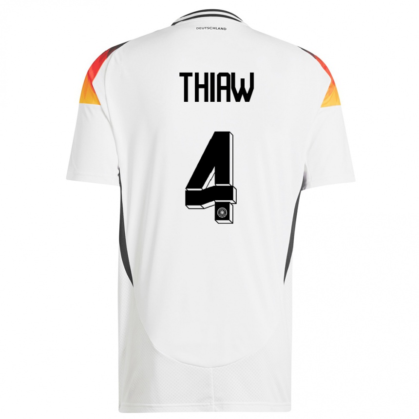 Men Football Germany Malick Thiaw #4 White Home Jersey 24-26 T-Shirt Canada