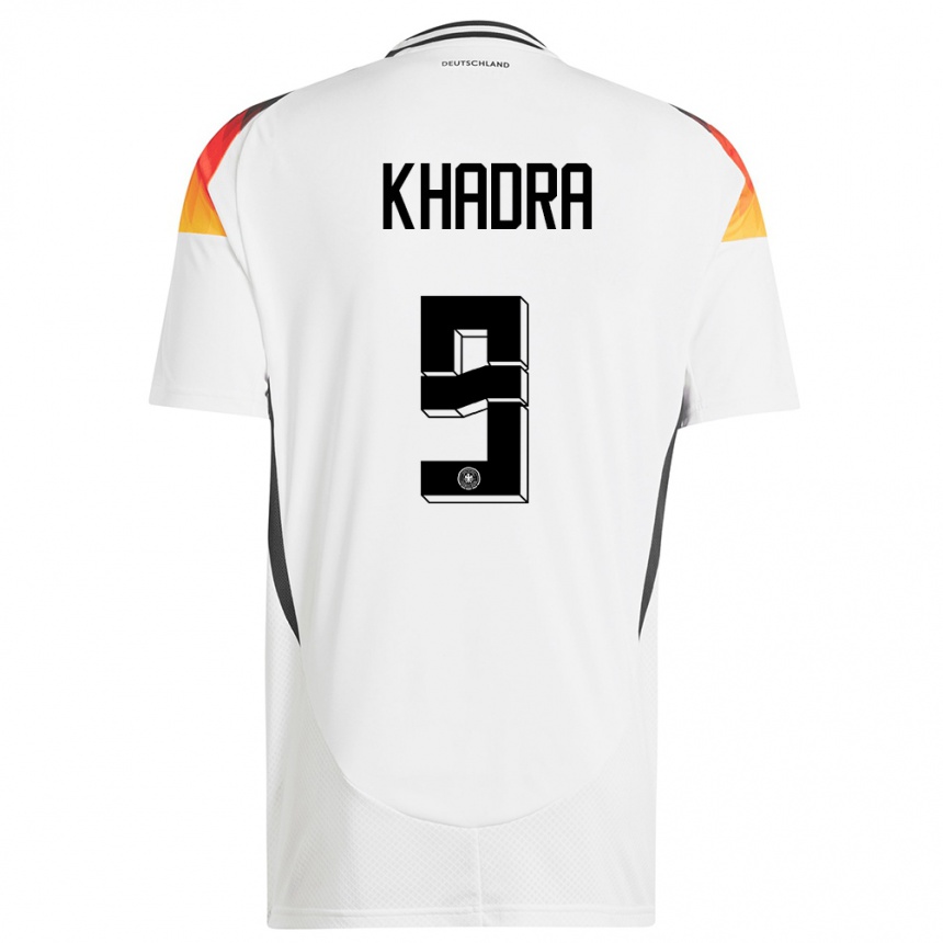 Men Football Germany Reda Khadra #9 White Home Jersey 24-26 T-Shirt Canada