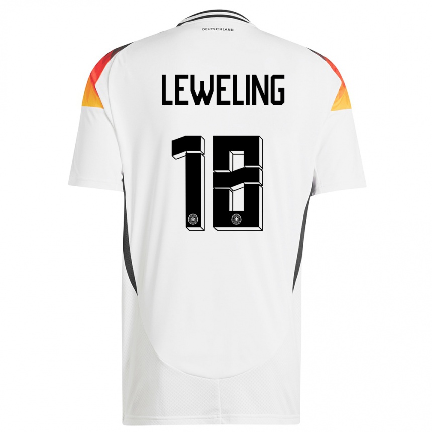 Men Football Germany Jamie Leweling #18 White Home Jersey 24-26 T-Shirt Canada