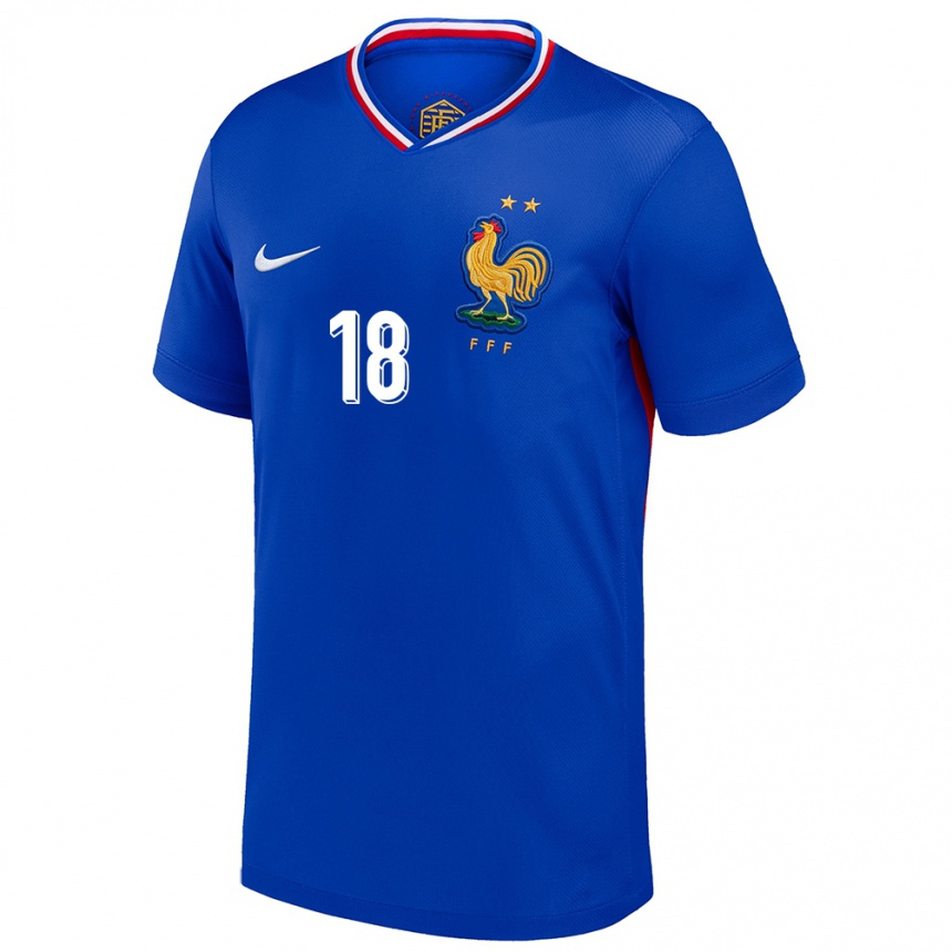 Men Football France Faustine Robert #18 Blue Home Jersey 24-26 T-Shirt Canada