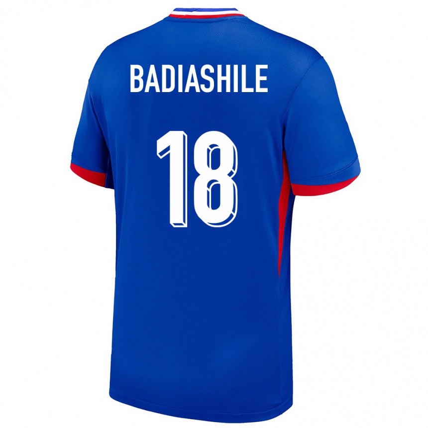 Men Football France Benoit Badiashile #18 Blue Home Jersey 24-26 T-Shirt Canada