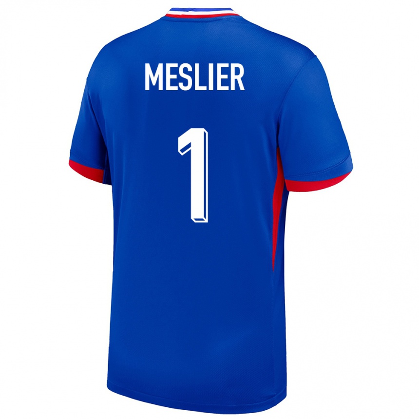 Men Football France Illan Meslier #1 Blue Home Jersey 24-26 T-Shirt Canada