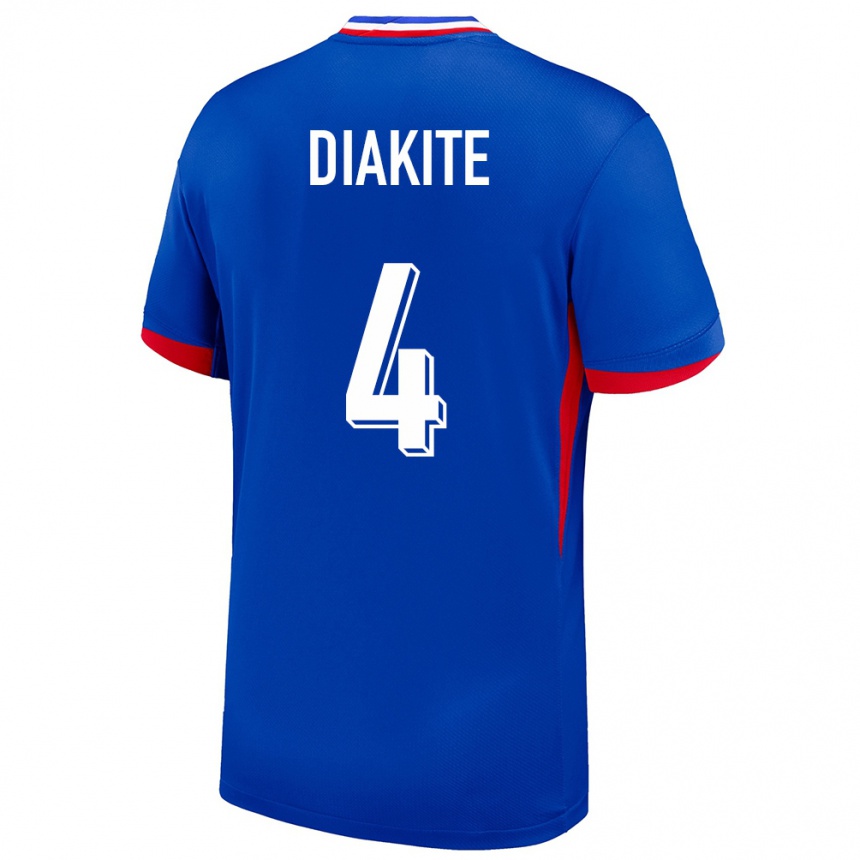 Men Football France Bafode Diakite #4 Blue Home Jersey 24-26 T-Shirt Canada