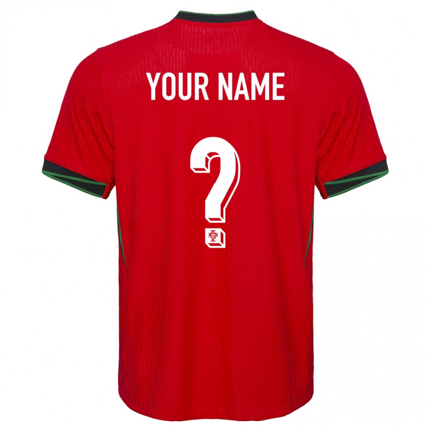 Men Football Portugal Your Name #0 Red Home Jersey 24-26 T-Shirt Canada