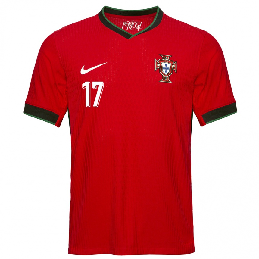 Men Football Portugal Rafael Leao #17 Red Home Jersey 24-26 T-Shirt Canada