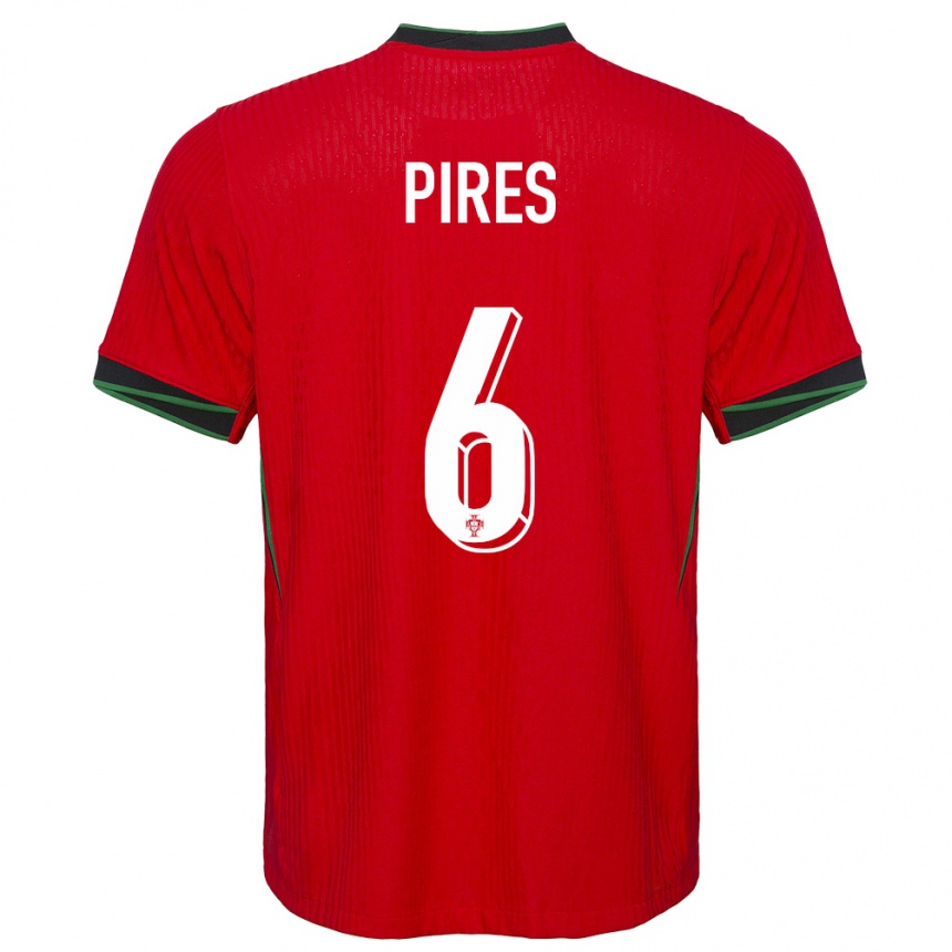 Men Football Portugal Suzane Pires #6 Red Home Jersey 24-26 T-Shirt Canada