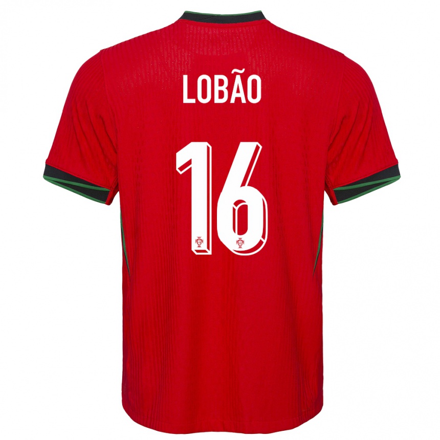 Men Football Portugal Diogo Lobao #16 Red Home Jersey 24-26 T-Shirt Canada