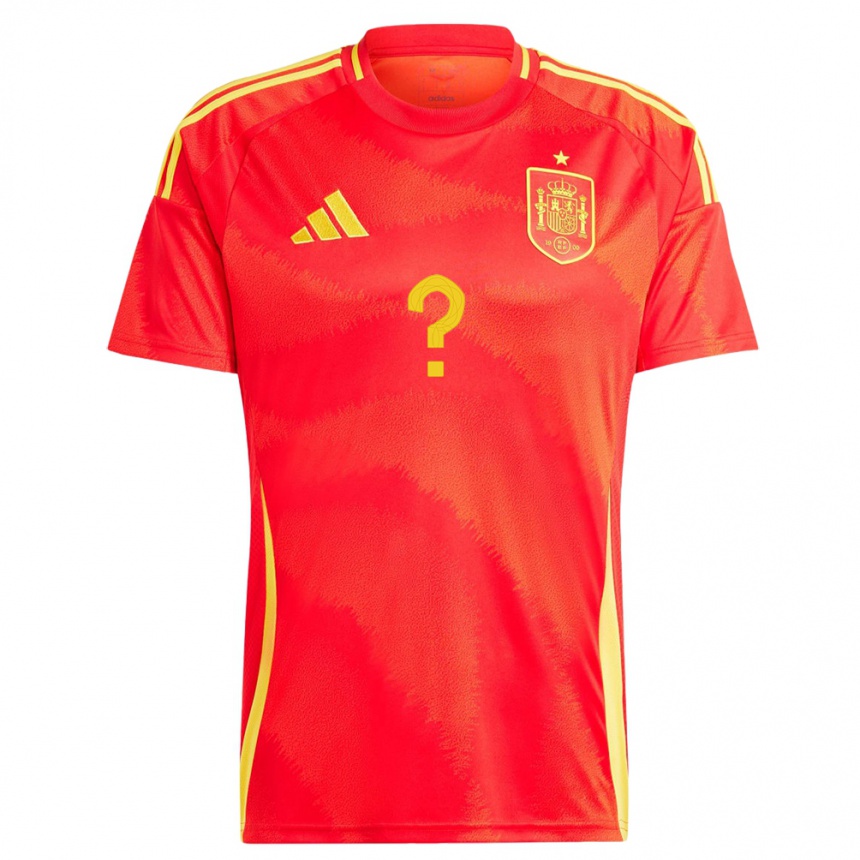 Men Football Spain Your Name #0 Red Home Jersey 24-26 T-Shirt Canada