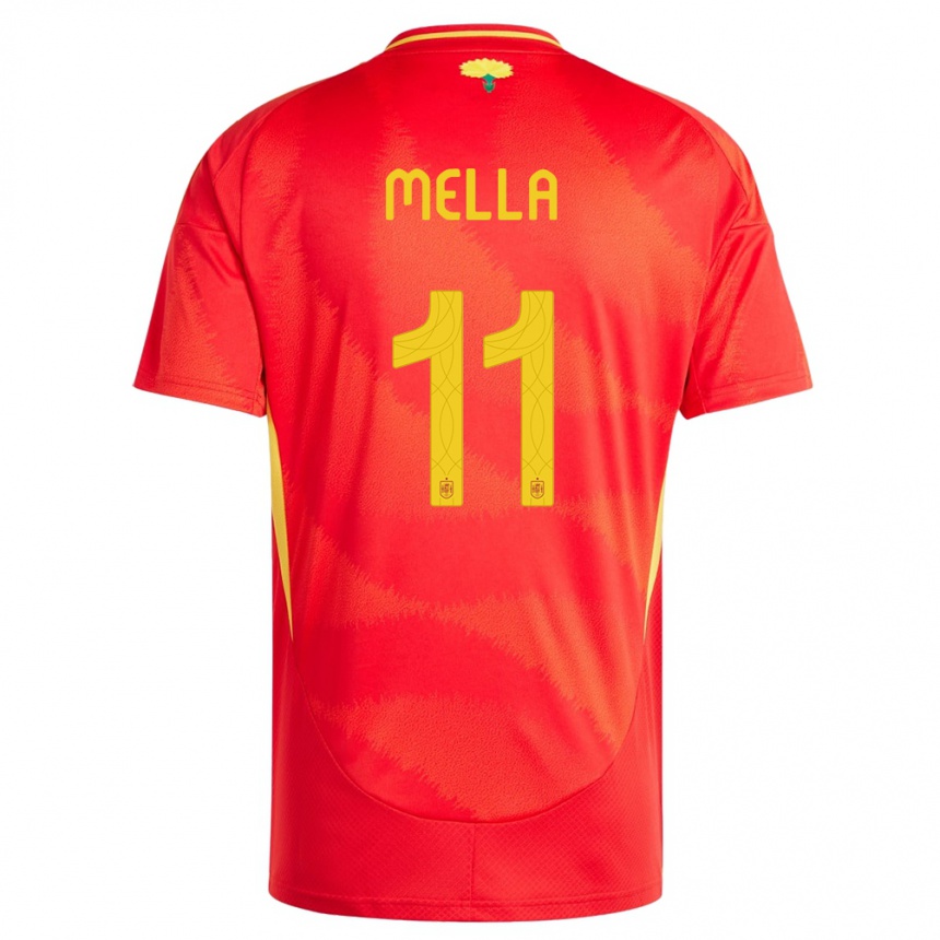 Men Football Spain David Mella #11 Red Home Jersey 24-26 T-Shirt Canada