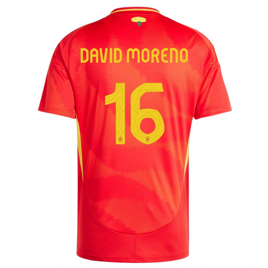 Men Football Spain Antonio David Moreno #16 Red Home Jersey 24-26 T-Shirt Canada