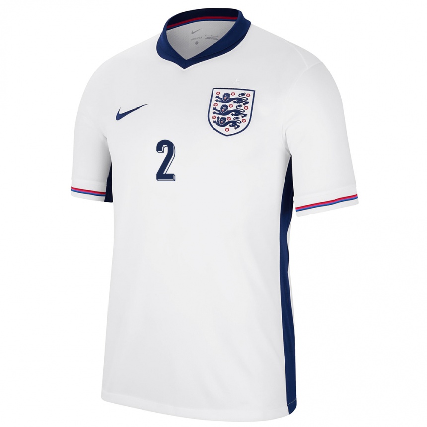 Men Football England Kyle Walker #2 White Home Jersey 24-26 T-Shirt Canada