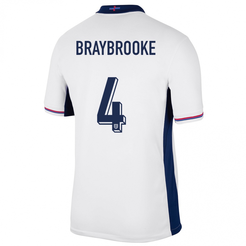 Men Football England Samuel Braybrooke #4 White Home Jersey 24-26 T-Shirt Canada