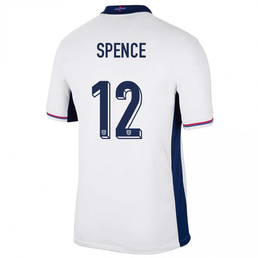 Men Football England Djed Spence #12 White Home Jersey 24-26 T-Shirt Canada