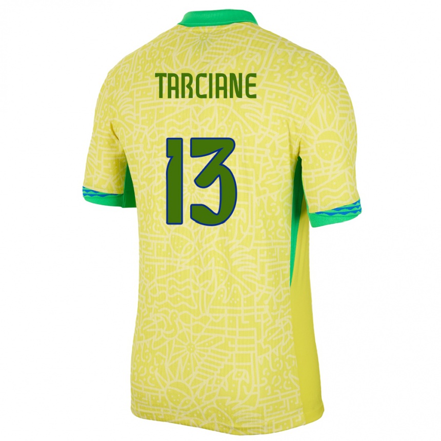 Men Football Brazil Tarciane #13 Yellow Home Jersey 24-26 T-Shirt Canada