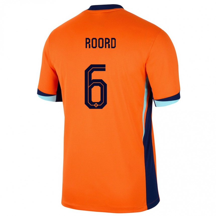 Men Football Netherlands Jill Roord #6 Orange Home Jersey 24-26 T-Shirt Canada