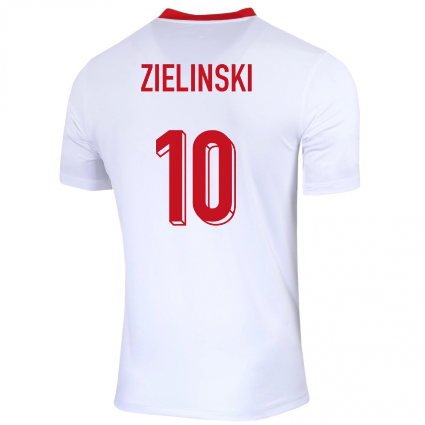 Men Football Poland Piotr Zielinski #10 White Home Jersey 24-26 T-Shirt Canada