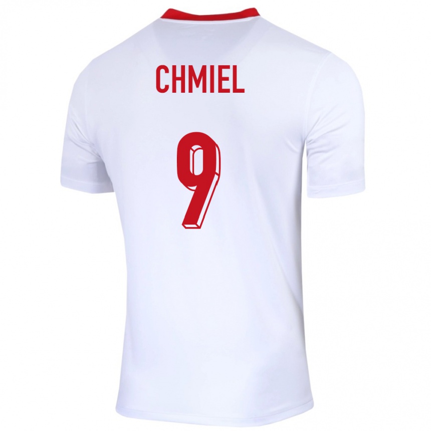 Men Football Poland George Chmiel #9 White Home Jersey 24-26 T-Shirt Canada