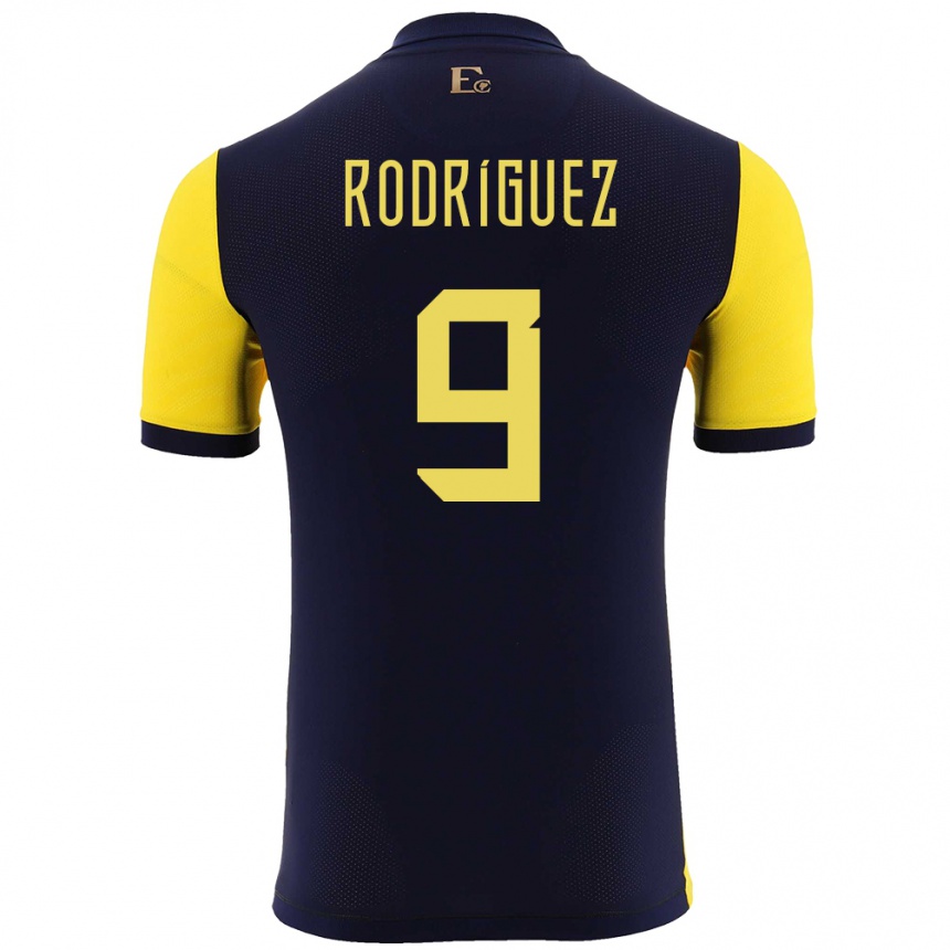 Men Football Ecuador Ingrid Rodriguez #9 Yellow Home Jersey 24-26 T-Shirt Canada