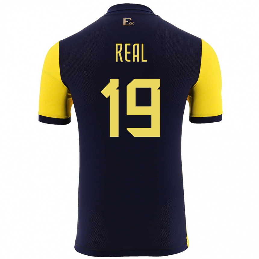 Men Football Ecuador Kerlly Real #19 Yellow Home Jersey 24-26 T-Shirt Canada