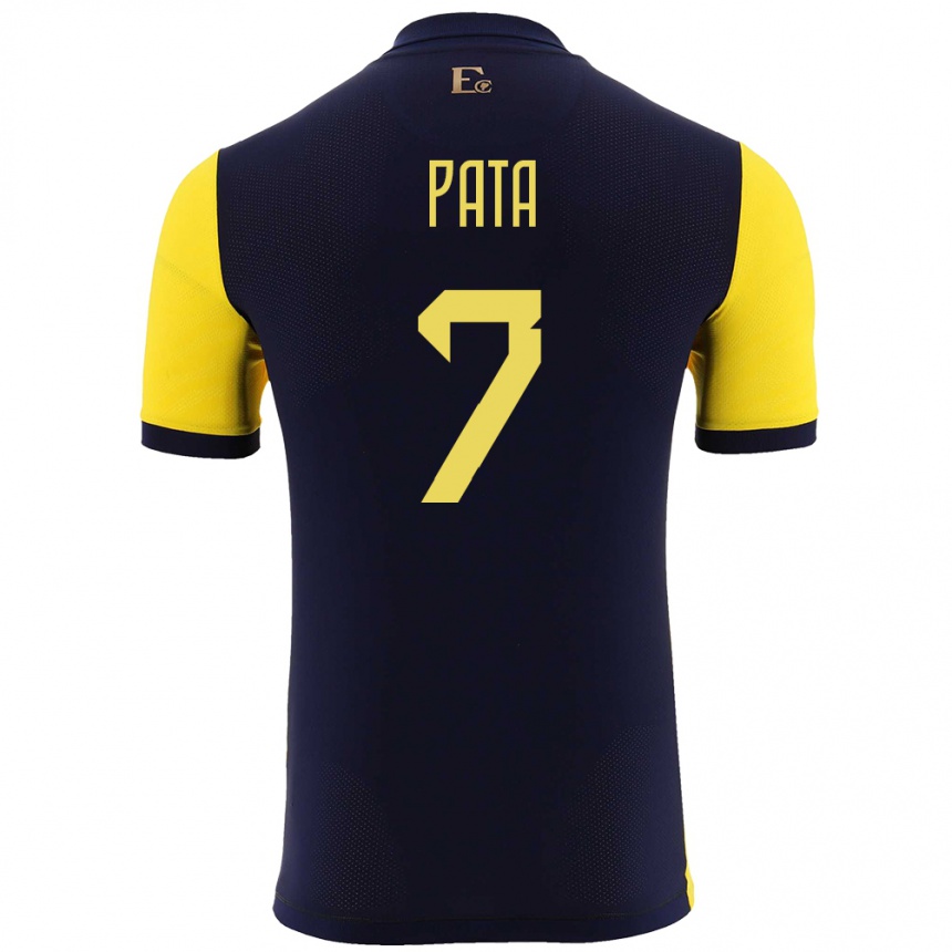 Men Football Ecuador Emerson Pata #7 Yellow Home Jersey 24-26 T-Shirt Canada