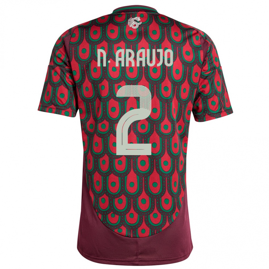 Men Football Mexico Nestor Araujo #2 Maroon Home Jersey 24-26 T-Shirt Canada