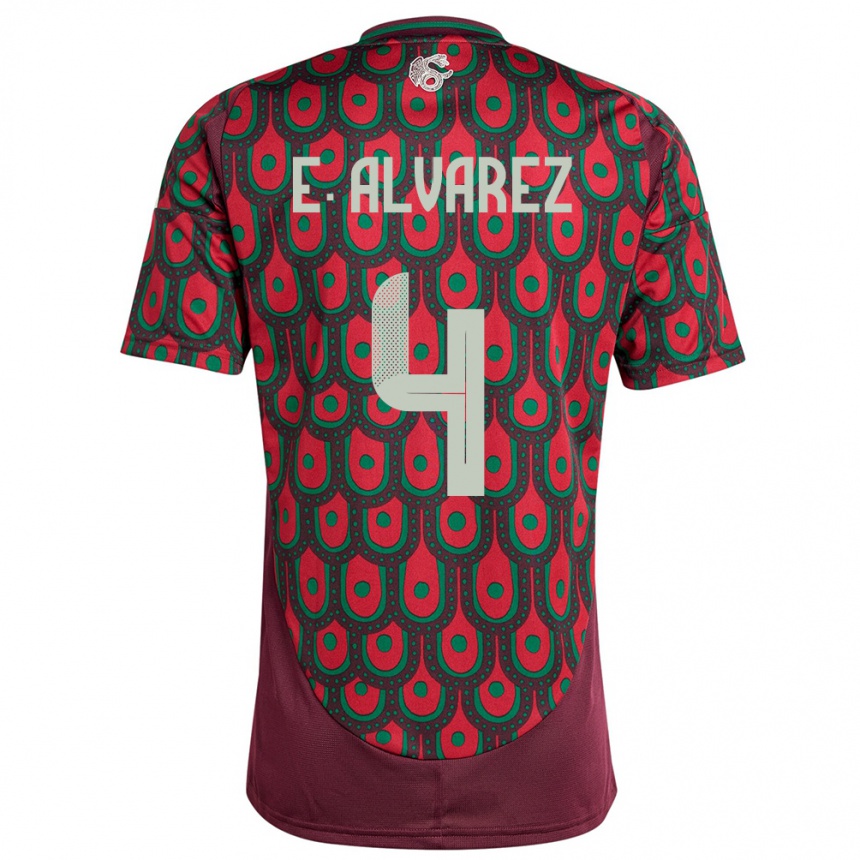 Men Football Mexico Edson Alvarez #4 Maroon Home Jersey 24-26 T-Shirt Canada