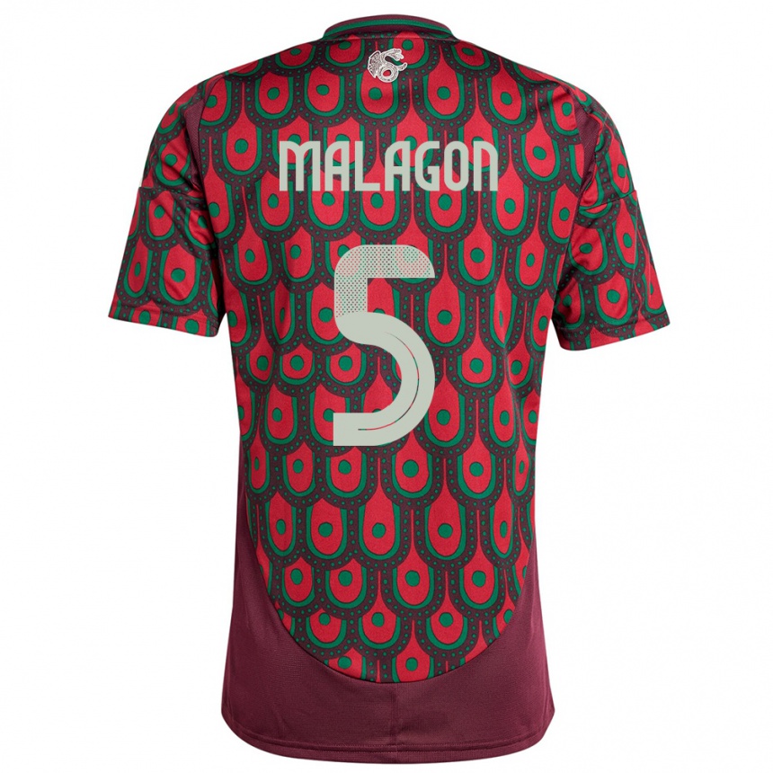 Men Football Mexico Luis Malagon #5 Maroon Home Jersey 24-26 T-Shirt Canada