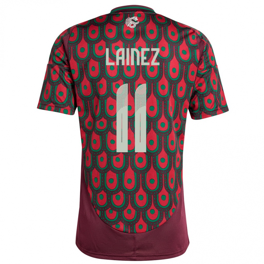 Men Football Mexico Diego Lainez #11 Maroon Home Jersey 24-26 T-Shirt Canada