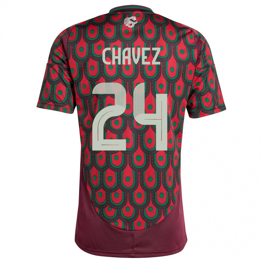 Men Football Mexico Luis Chavez #24 Maroon Home Jersey 24-26 T-Shirt Canada