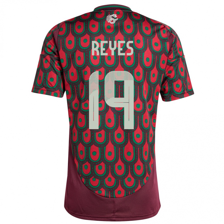 Men Football Mexico Israel Reyes #19 Maroon Home Jersey 24-26 T-Shirt Canada