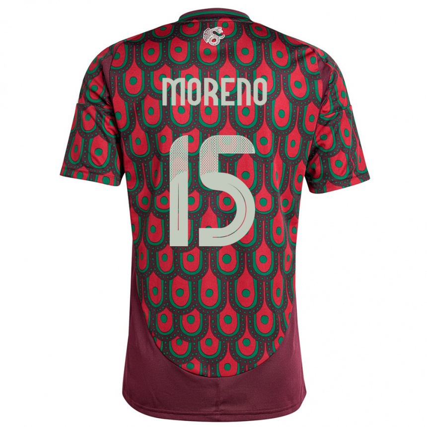 Men Football Mexico Hector Moreno #15 Maroon Home Jersey 24-26 T-Shirt Canada