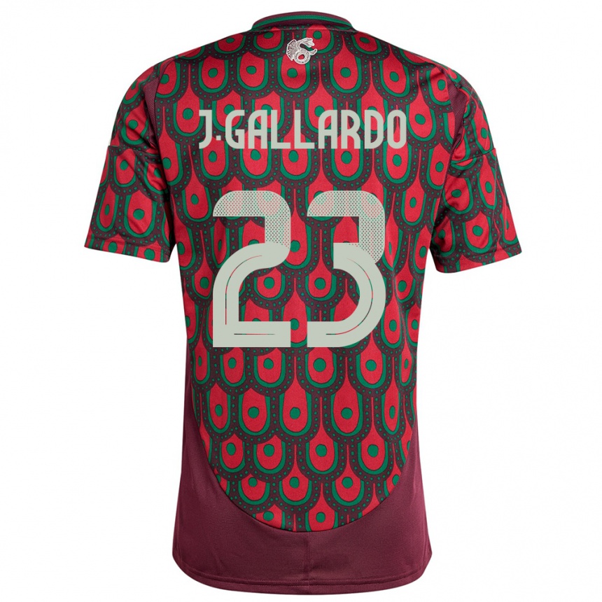 Men Football Mexico Jesus Gallardo #23 Maroon Home Jersey 24-26 T-Shirt Canada