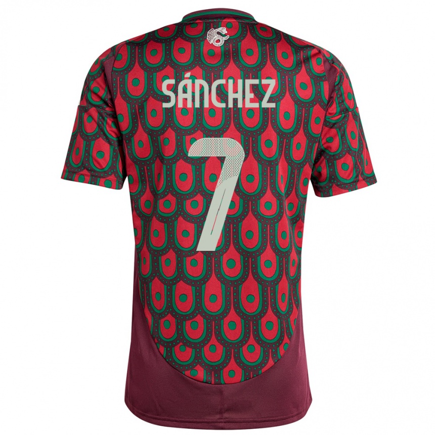 Men Football Mexico Maria Sanchez #7 Maroon Home Jersey 24-26 T-Shirt Canada