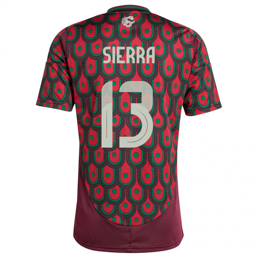 Men Football Mexico Bianca Sierra #13 Maroon Home Jersey 24-26 T-Shirt Canada