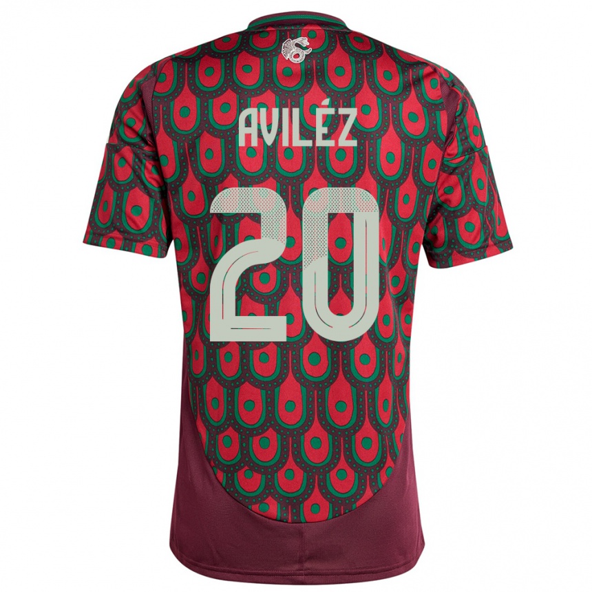 Men Football Mexico Aylin Avilez #20 Maroon Home Jersey 24-26 T-Shirt Canada